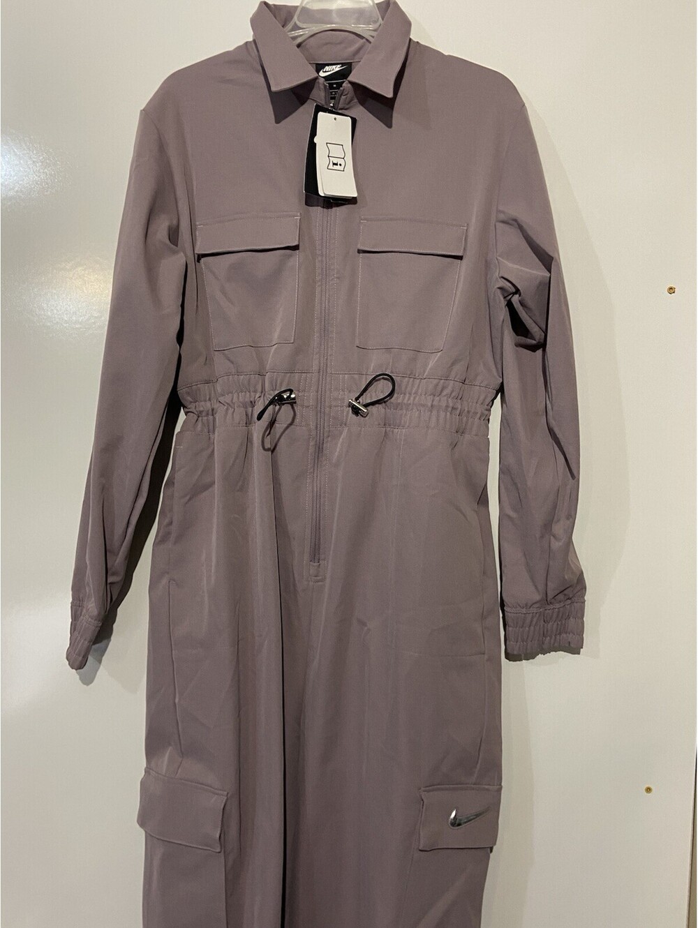 Womens NIKE Sportswear Loose Fit Swoosh Utility Jumpsuit Sz M NEW NWT